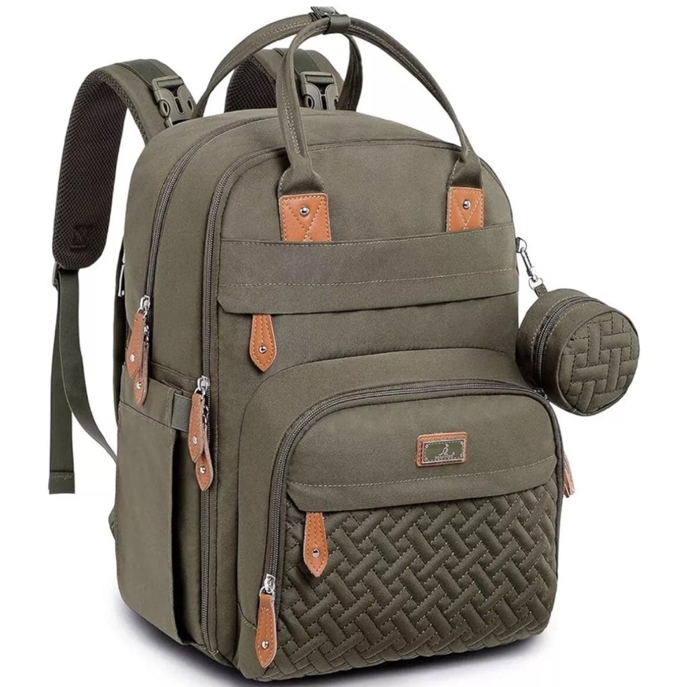 Excellent! BabbleRoo Multifunction/Waterproof Diaper Bag Backpack Army Green
